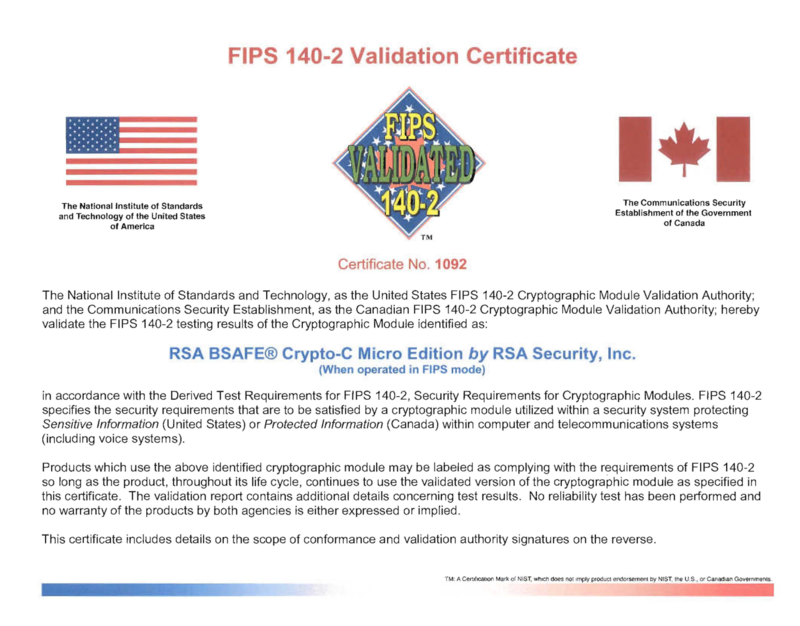 FIPS 140-2 Level 3 Certificate GoTrust